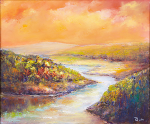 Die K&uuml;nstlerin Tosca Zaprianova, Wasser, 50/40 cm., Oil, Preis: EUR 225